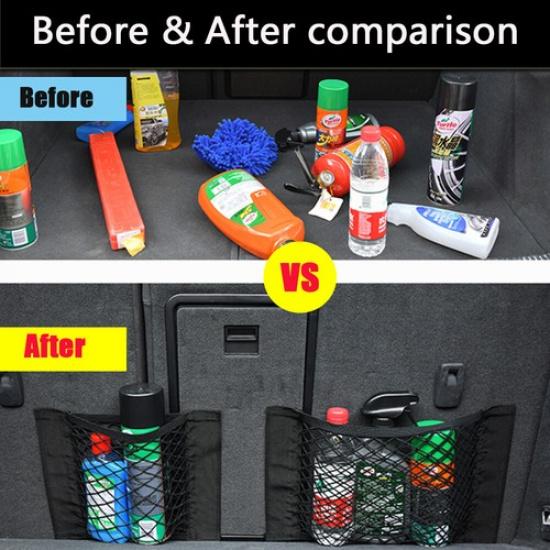 50*25 Car Rear Trunk Boot Organizer Pocket Cargo Net Mesh Storage Bag Universal