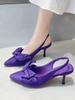 Fashion Shoes for Women Pointed Toe Solid Women's Pumps Summer Sexy High Heels Butterfly-knot Sandals Stiletto Ladies Shoes