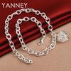 925 Sterling Silver 18 Inches Fine Hollow Heart Necklace For Women Men Charm Fashion Party Gifts Jewelry Accessories