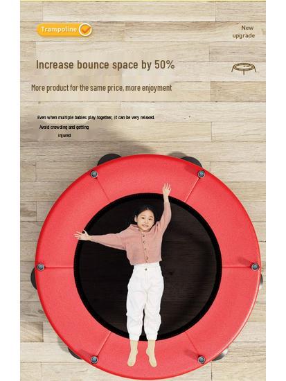 Children's Indoor Trampoline & Swing Set with Anti-Tip Safety Bar