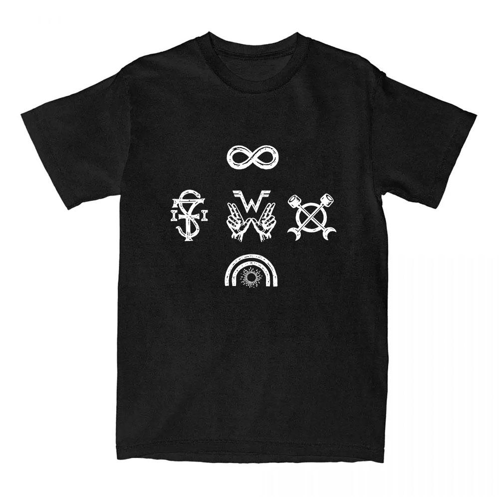 

Weezer Shine Again Single T-shirt Cotton Summer Short Sleeve Tshirts Unisex Streetwear Rock Band Heavy Mental Tee Shirt XS чёрный