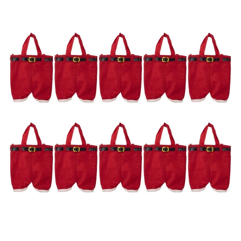 10pack Trousers Decoration Christmas Gift Bags New Fashion Christmas Candy Bag for Christmas Dinners
