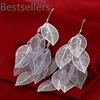 925 Sterling Silver Charms Women Cute Wedding Fashion Beautiful Retro Long Leaves Earring Jewelry Factory Price