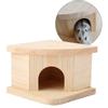 Natural Wooden Hamster Bed Cabin Small Animal Warm House Hamster Nest