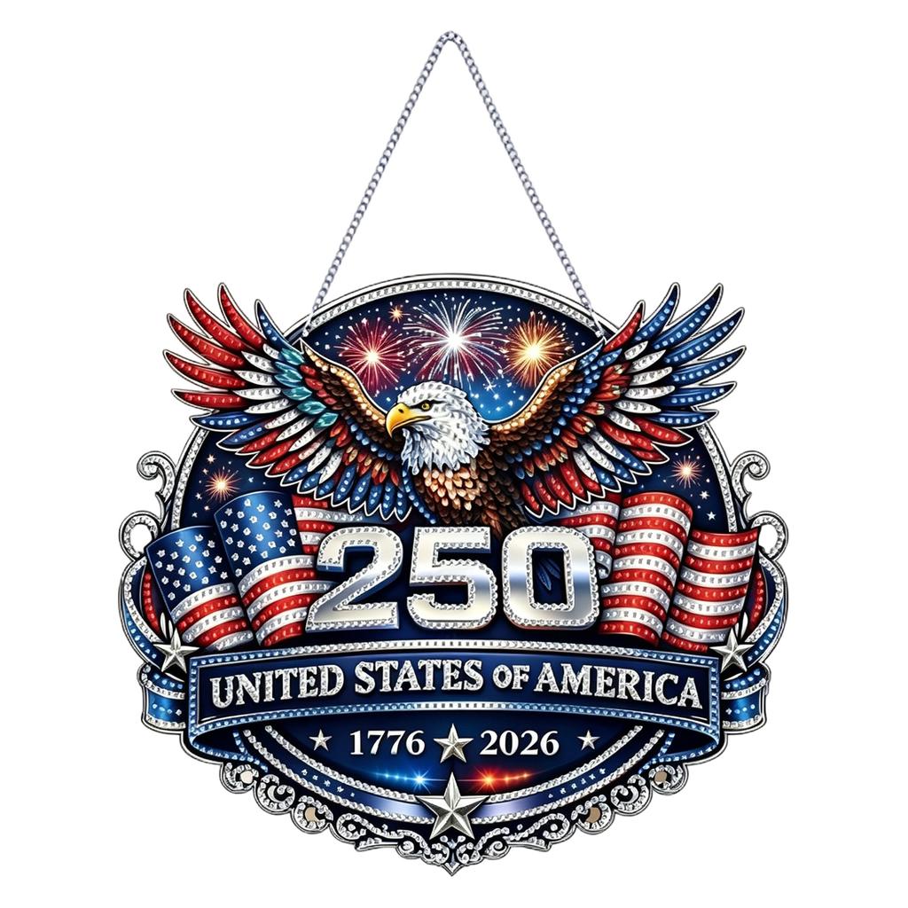 250th Anniversary Commemorative Hanging Ornament 2D Diamond Painting Decoration United States Celebration Wall Art