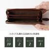 [HIRAMEKI.] Genuine Leather Wallet for Men and Women, Mini Zip-Around Long Wallet, Morris Classic, Slim and Compact, William Morris Art (Black)
