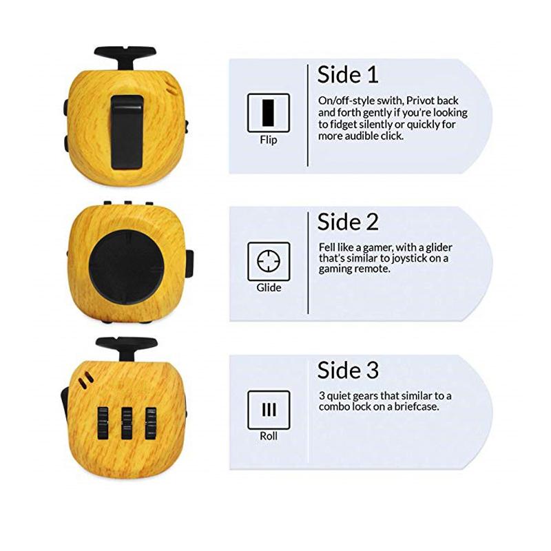 Fidget Cube Toys,6 Sides Anti Stress Magic Cube Dice For Kids Adults Autism Adhd Ocd Anxiety Relief Focus,Edc Hand Sensory Toys