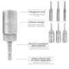 6Pcs Socket Adapter Set Extra Deep 1/4 Inch Hex Shank Nut Impact Driver Socket Adapter Quick Change Size 6/8/10/12/14/17mm