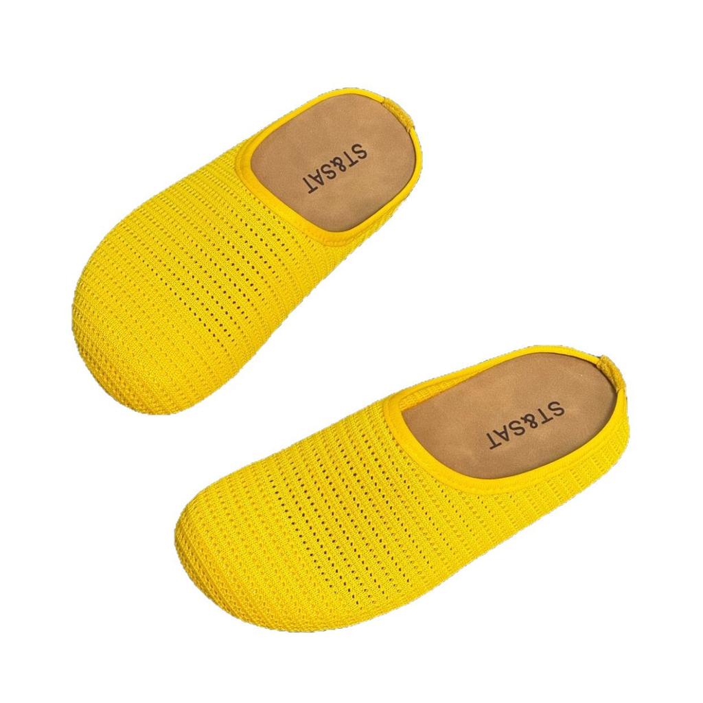 Fashion hollow breathable woven bag head thick-soled slippers 2025 summer new simple flat bottom with sandals