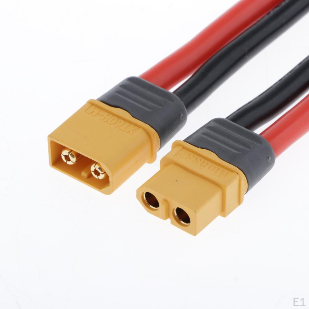 2 Pieces Male to Female XT60 Plug Connector Extension Wire Cable for RC Lipo Battery