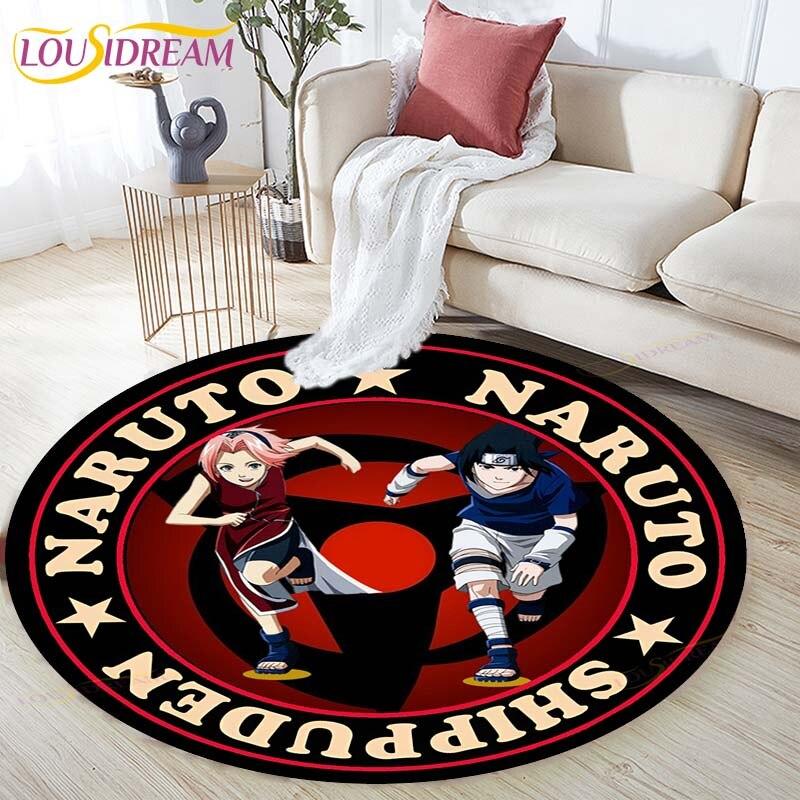 Cartoon Naruto Round Children Carpet Simplicity Animal Bunny Bee Pattern Children Flannel Carpet Baby Hand Print Carpet