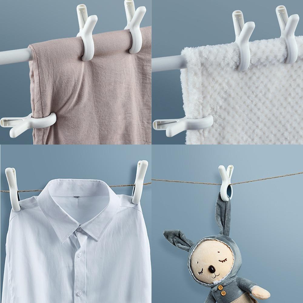 Alfileres para secar ropa, clips de plástico resistentes al viento y sin rastro, clips domésticos para fijar edredones, paquete de 3