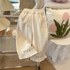 Spring Summer Girls Kids Embroidered Flower Jeans Fashion Fresh Children Pants Korean Breathable Soft Baby Toddler Trousers