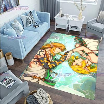 Cartoon Link-zalda Game Print Play Game Area Rug Sponge Washable Mat Bedroom Floor Mat Non-slip Bathroom Carpet Mat Door Carpet