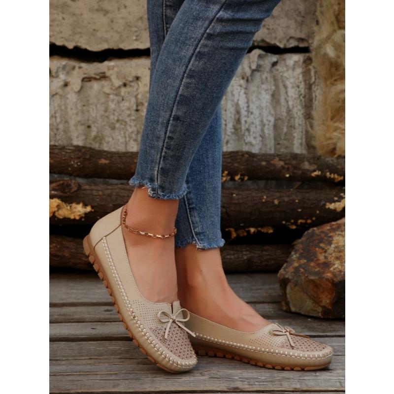 Large Size Single Shoes Female 2025 Spring and Summer New Fashion Wildcard A Stirrup Bean Shoes Non-slip Bow Single Shoes