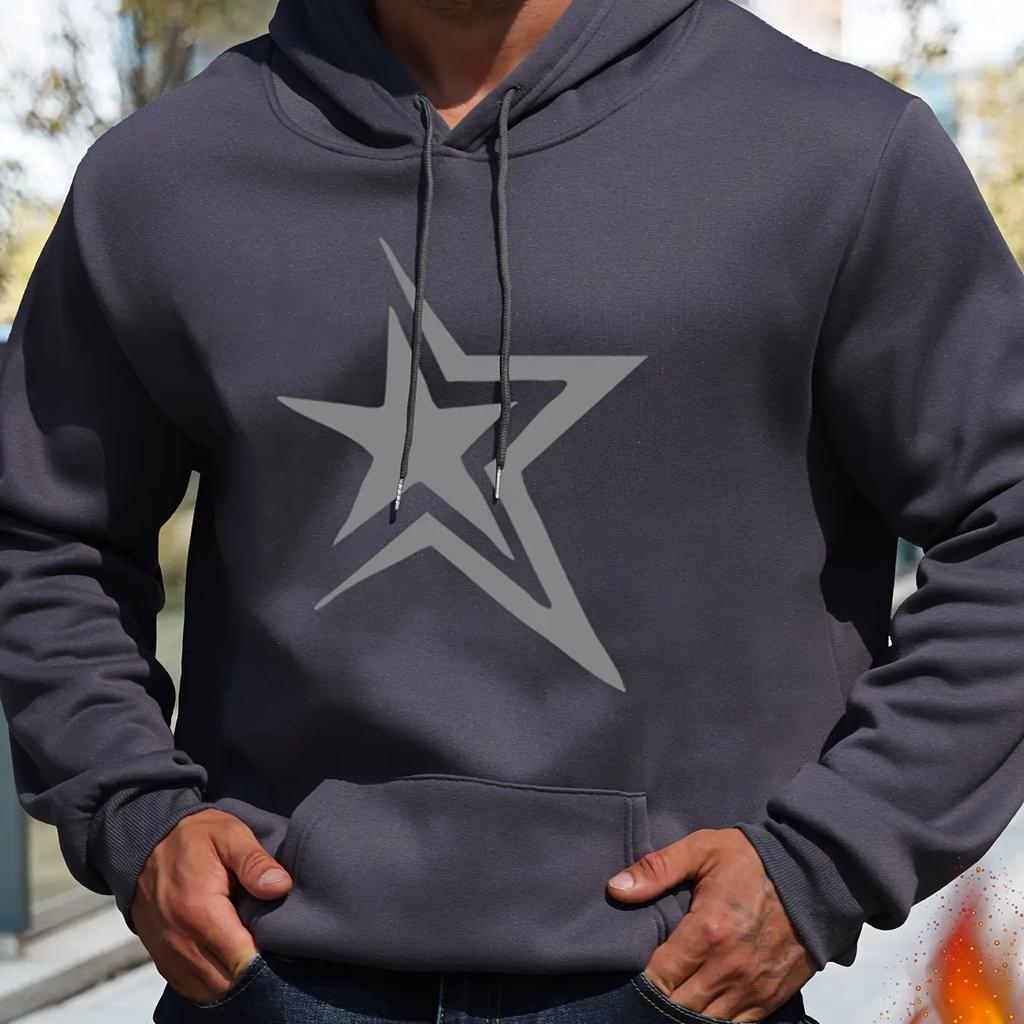 2025 Men's Casual Light Beige 2D Hooded Shirt, Featuring the Word "WHAT" On It. Made of Soft Polyester Fabric, with a Loose Fit