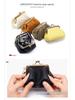 Women's Mini Cowhide Leather Clasp Coin Purse