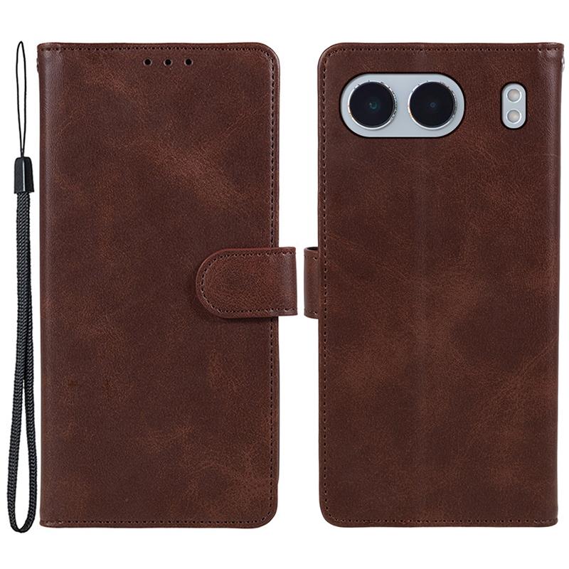 For OnePlus Nord 4 Case Card Holder Wallet PU Leather Phone Cover Calf Texture Wrist Strap