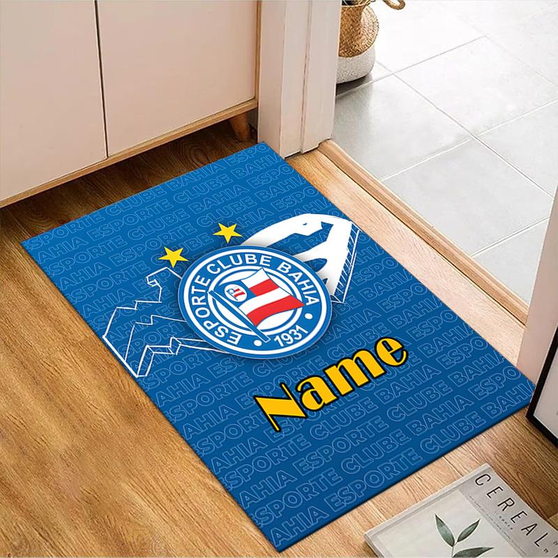 Custom Name Esporte Clube Bahia Crest Rug Game Carpet, Floor Mat for Bedroom Living Room Entryway Rug, Home Decor Idea Gift for Christmas birthday