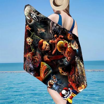 Horror Movie Icons Beach Towel, Super Soft Microfiber, Gift for Her/Him, Birthday, for Pool, Beach, Travel, Home Decor Fan Gifts