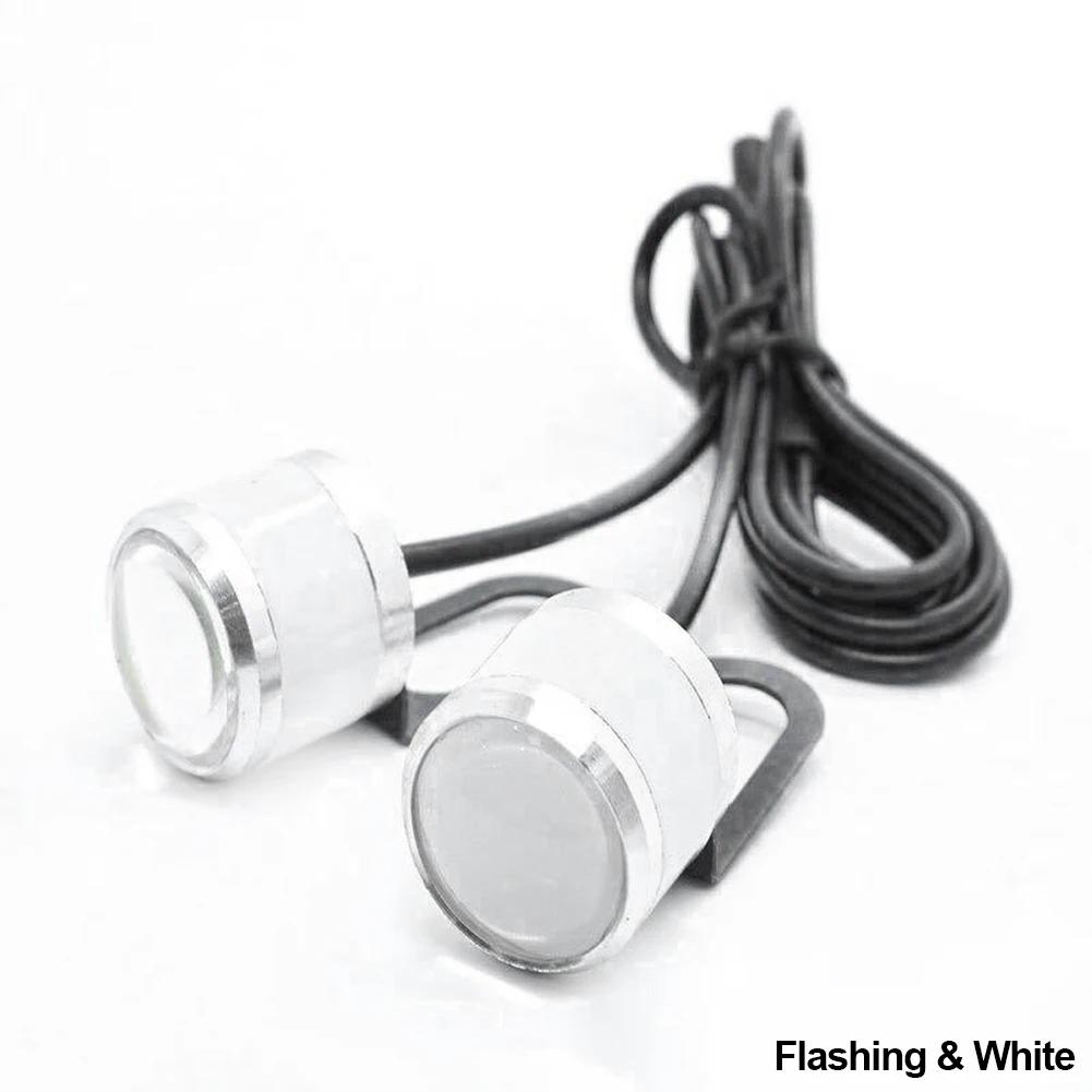 2PCS Motorcycle Strobe Led 5w led eagle eye flashing Light 7Colors With Brackets Daytime Running Lights For Spotlight DC12V