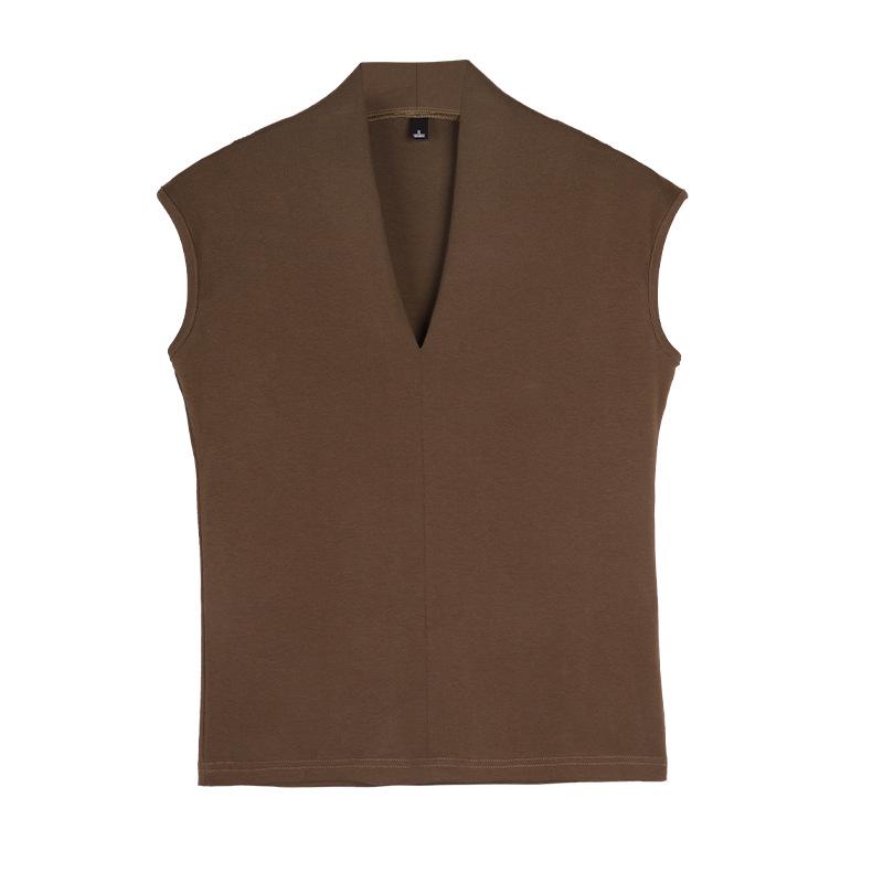 2025 Summer Women's Sleek V-Neck Sleeveless T-Shirt