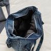 Denim Tote Bag for Women – Vintage Bag with Front Pockets & Adjustable Shoulder Strap – Perfect for Casual & Daily Use