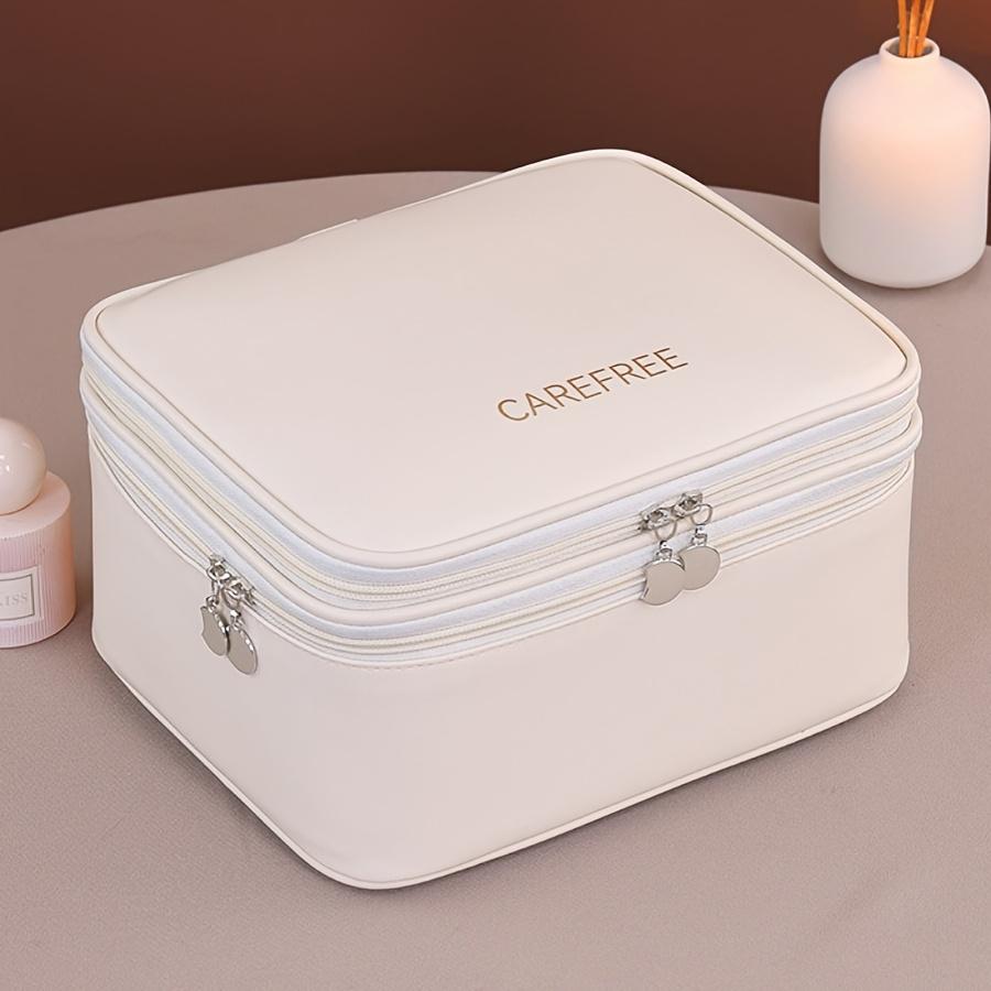 Large Capacity Cosmetic Bag Makeup Toiletries Organizer PU Leather Portable Travel Toiletry Pouch Women Makeup Storage Bag