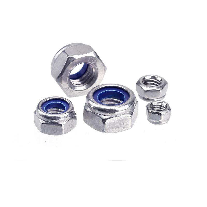 200 st. sexkantsnyloninsats självlåsande mutter nylock-låsmutter sortimentssats M2 M2.5 M3 M4 M5 M6 M8 304 A2-70 rostfritt stål