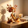 Waterproof Resin Serenity Growth Yoga Sculpture Abstract Meditation Figurine for Bathroom Shelf Decor