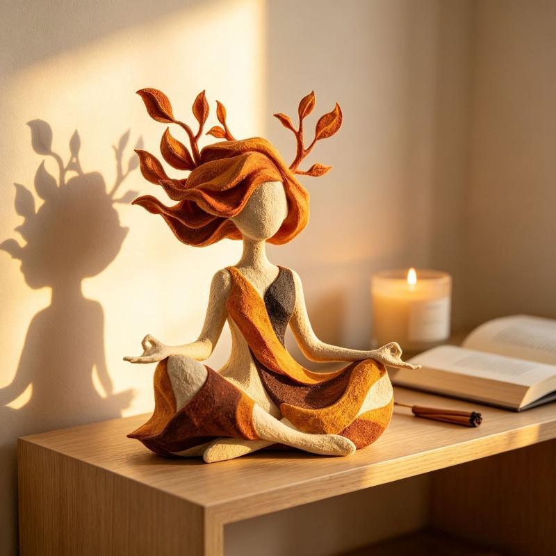 Waterproof Resin Serenity Growth Yoga Sculpture Abstract Meditation Figurine for Bathroom Shelf Decor