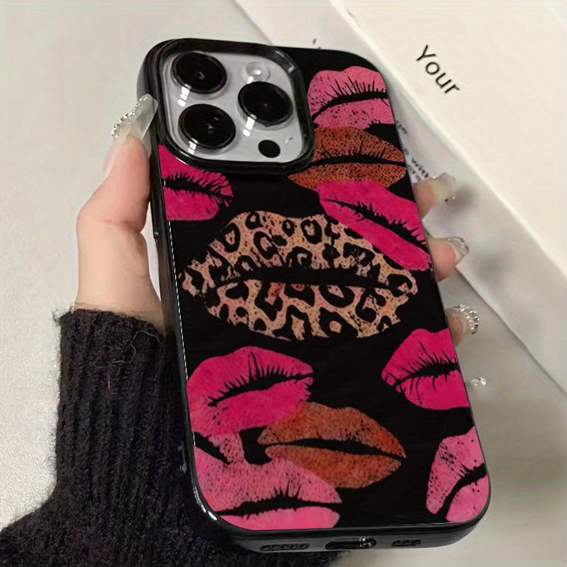 Fashion Lips Leopard Print Phone Case For iPhone 17 Pro Max 16E 16 15 14 13 12 11 Pro 17Air X XR XS Max 7 8 16 Plus Soft Cover