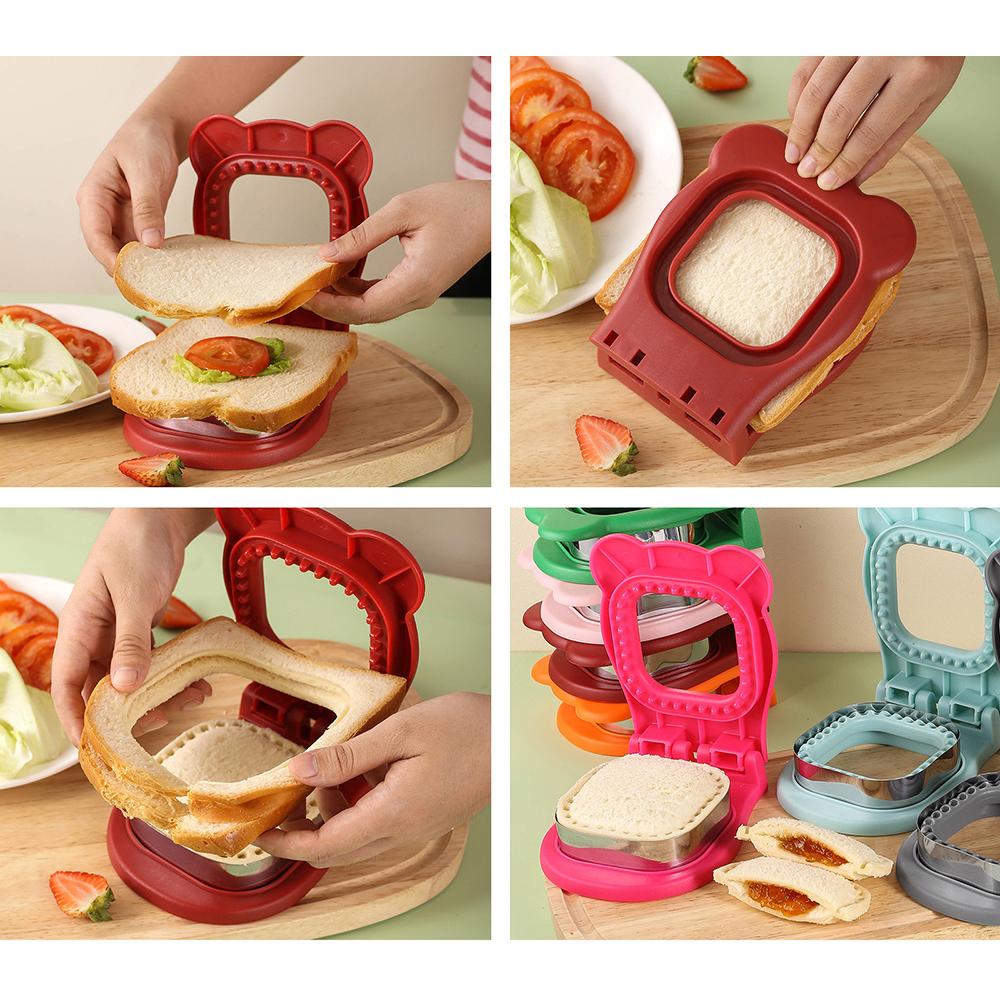 Stainless Steel Sandwich Cutting Square DTY Baking Tool with Hand Guard Household Toast Bread Mold