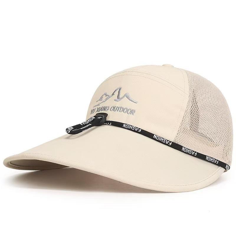 

1Pcs Quick Drying Extra Long Wide Baseball Caps For Men Women Adjustable Breathable Mesh Snapback Hats Mountaineering Hat one size бежевый