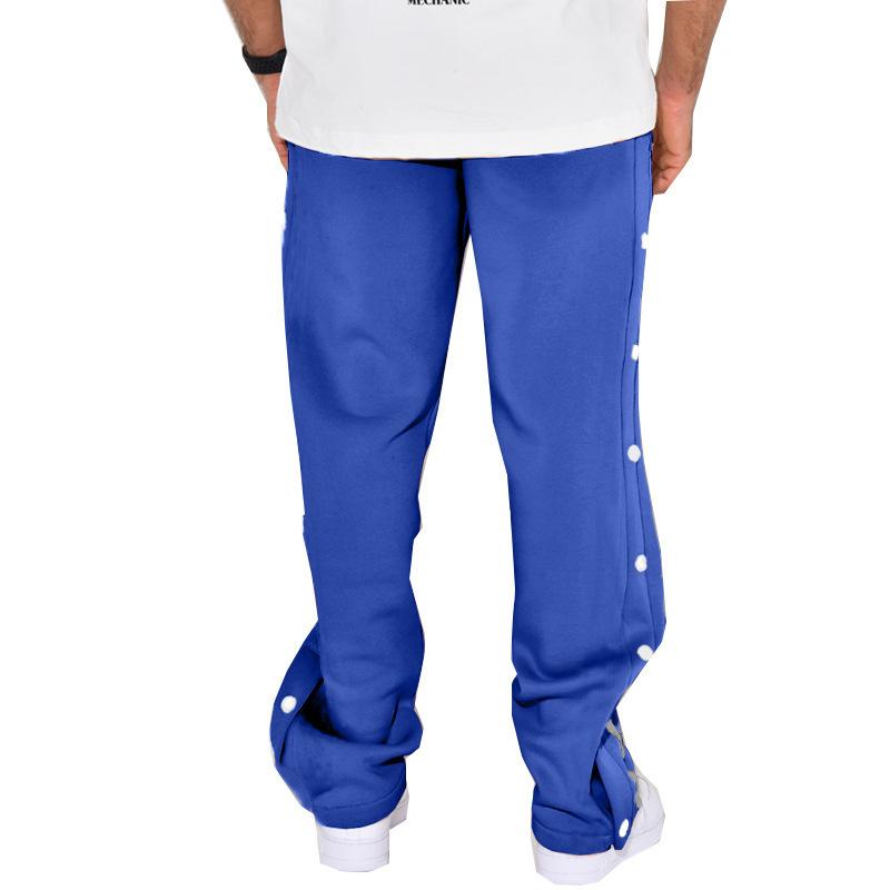 Men's casual sports buttoned trousers men's autumn new loose straight drawstring large size trousers