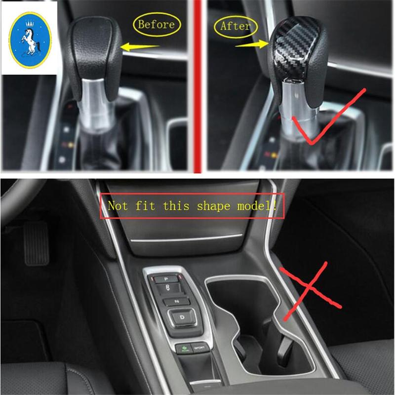 ABS Auto Gear Shift Shifter Knob Gear Head Handle Decor Cover Trim For Honda Accord 10th 2018 -  Accessories Carbon Fiber