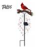 Easy Install Stake Lights Red Bird Solar Garden Light, Waterproof Landscape Lamp with Warm Glow, Ornaments for Lawn Flower Bed Outdoor Metal