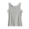 Women's Cover Side Breasts Anti-glare Inner Wear Outside Button Cotton Tank Top