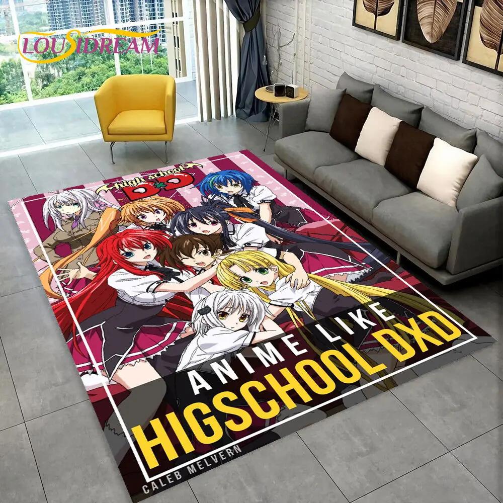Alfombra Sexy Anime High School D×D, Alfombra para el Hogar Sala de Estar Dormitorio Sofá Felpudo Decoración, Alfombra de Juego Antideslizante 3D para Niños