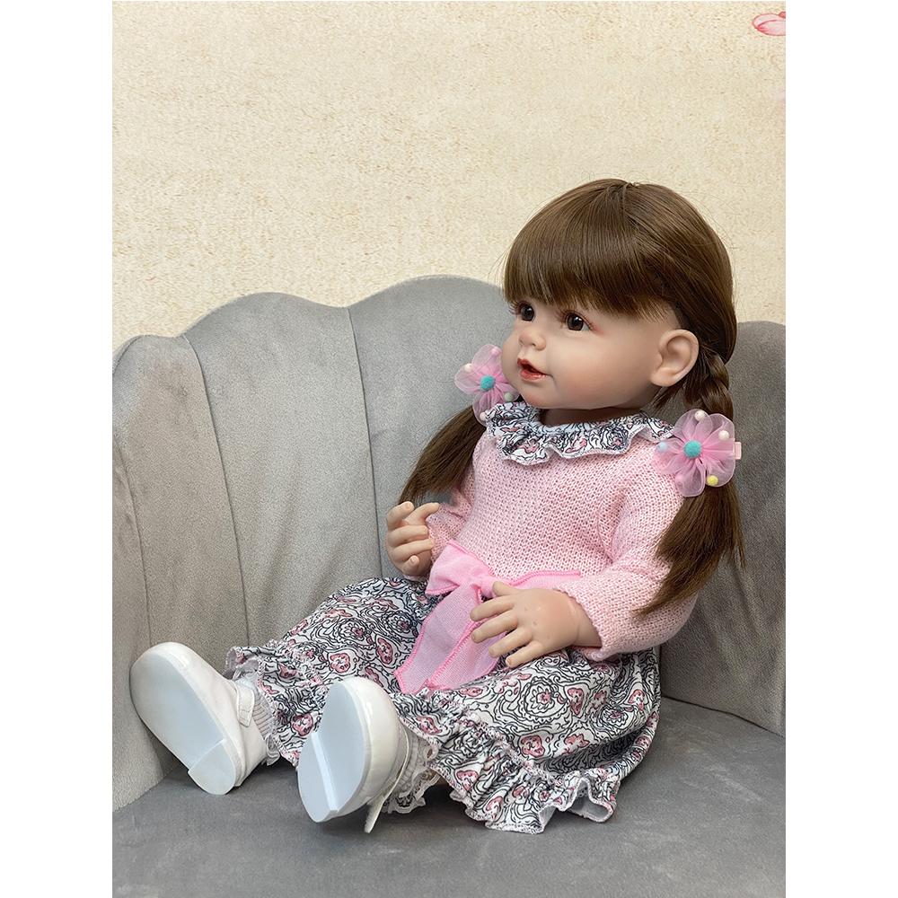 55CM Weiche Silikon Ganzkörper Reborn Puppe Bebe Reborn Reallista Lebensechte Baby Puppe Neugeborene Mädchen Geschenk