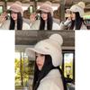 Knit Hat Women Winter Warm Woolen Earmuff Cap With Short Brim For Casual Fashion