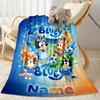 Bluey's Soccer Fun Customize Text Blanket Multi-purpose Personalized Blanket Ultra-Soft Suitable for Bedding Seaside Office Chair Chair