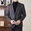 PLAYBOY Men's Wool Blend Business Casual Plaid Blazer