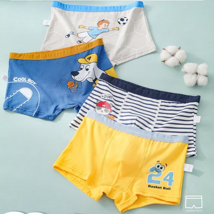 4pcs Cartoon Children's Underwear Four Corners Boy's Underwear