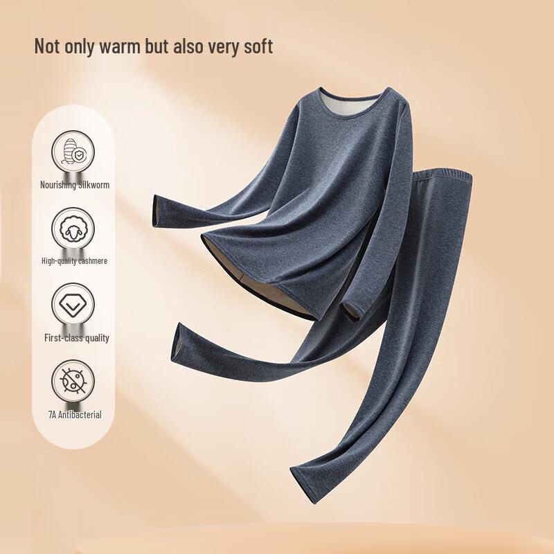 Men's Thickened Cashmere Silk Blend Thermal Underwear Set