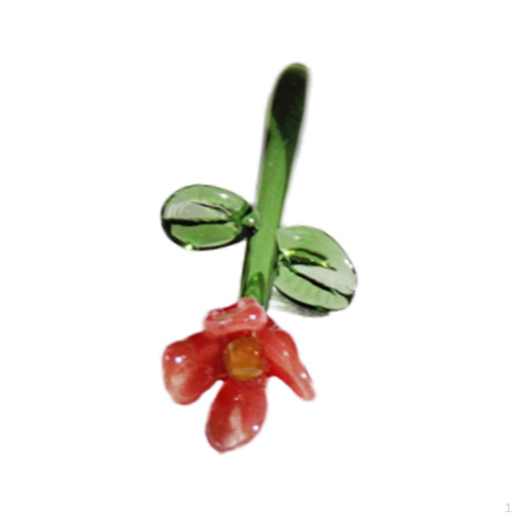 Glass Flower Figurine for Home And Office, Miniature Decorative Piece Summer Events
