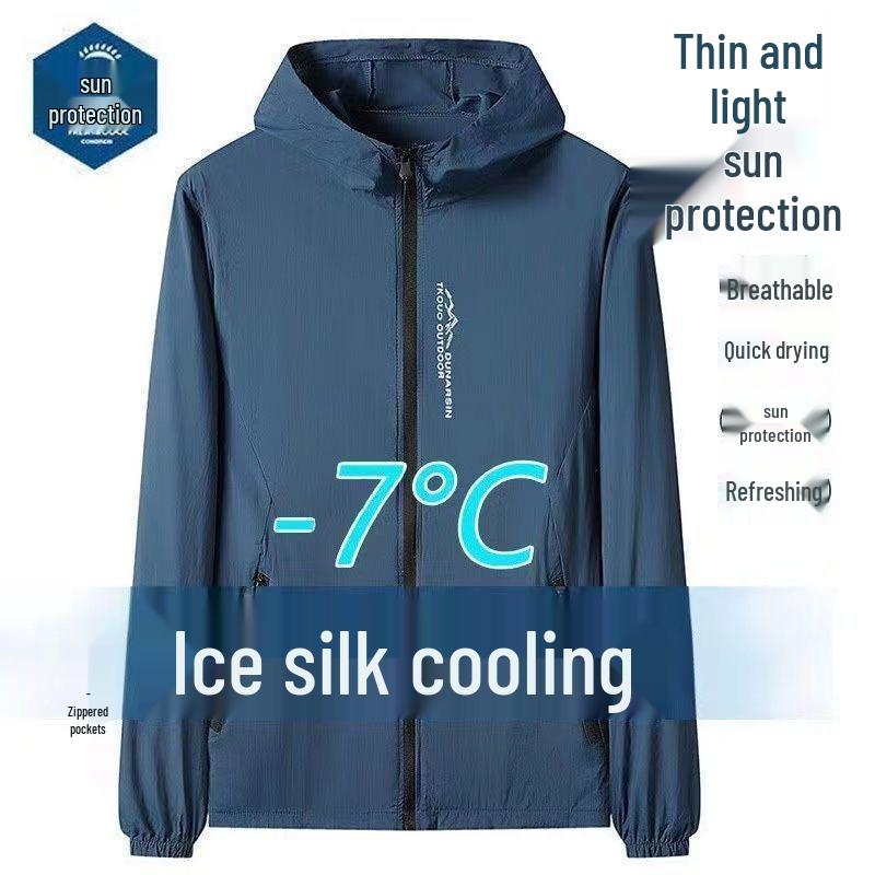 New Customer Discount: Men's Summer Ice Silk Quick-Dry Hooded Sun Protection Jacket