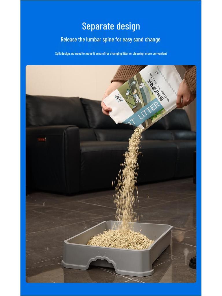 Enclosed Litter Box with Deodorizing, Anti-Splash Folding Drawer Design