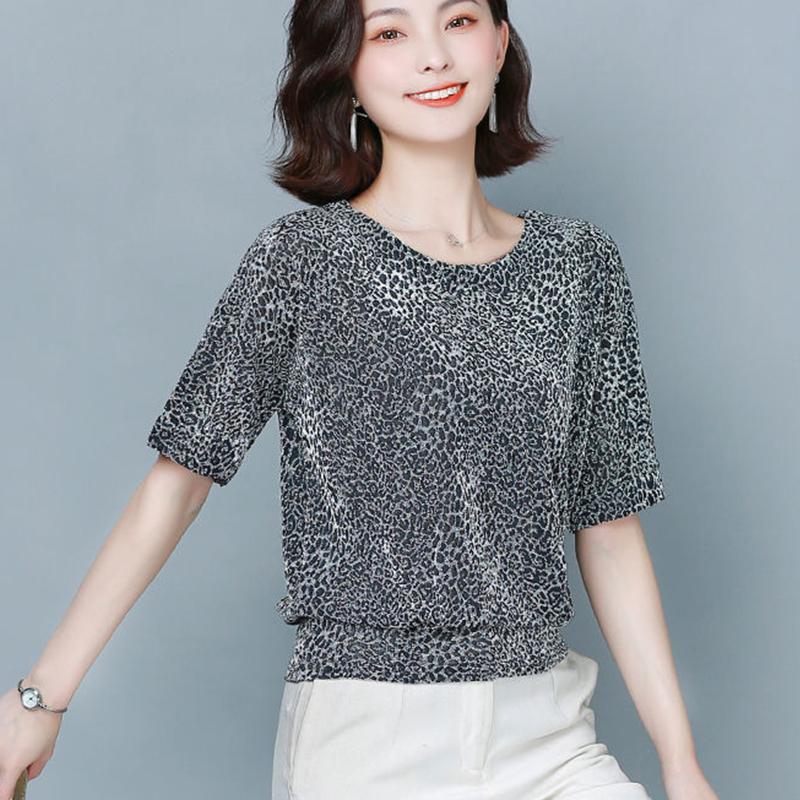 Red Golden Shine Women Blouses Glitter Loose Short Sleeve Shirt Tops Fashion Elegant Shiny Sequin Tunic Ladies Blouse