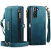 For Samsung Galaxy S22 5G Case CASEME C39 RFID Blocking Zipper Wallet Stand Leather Cover with Strap